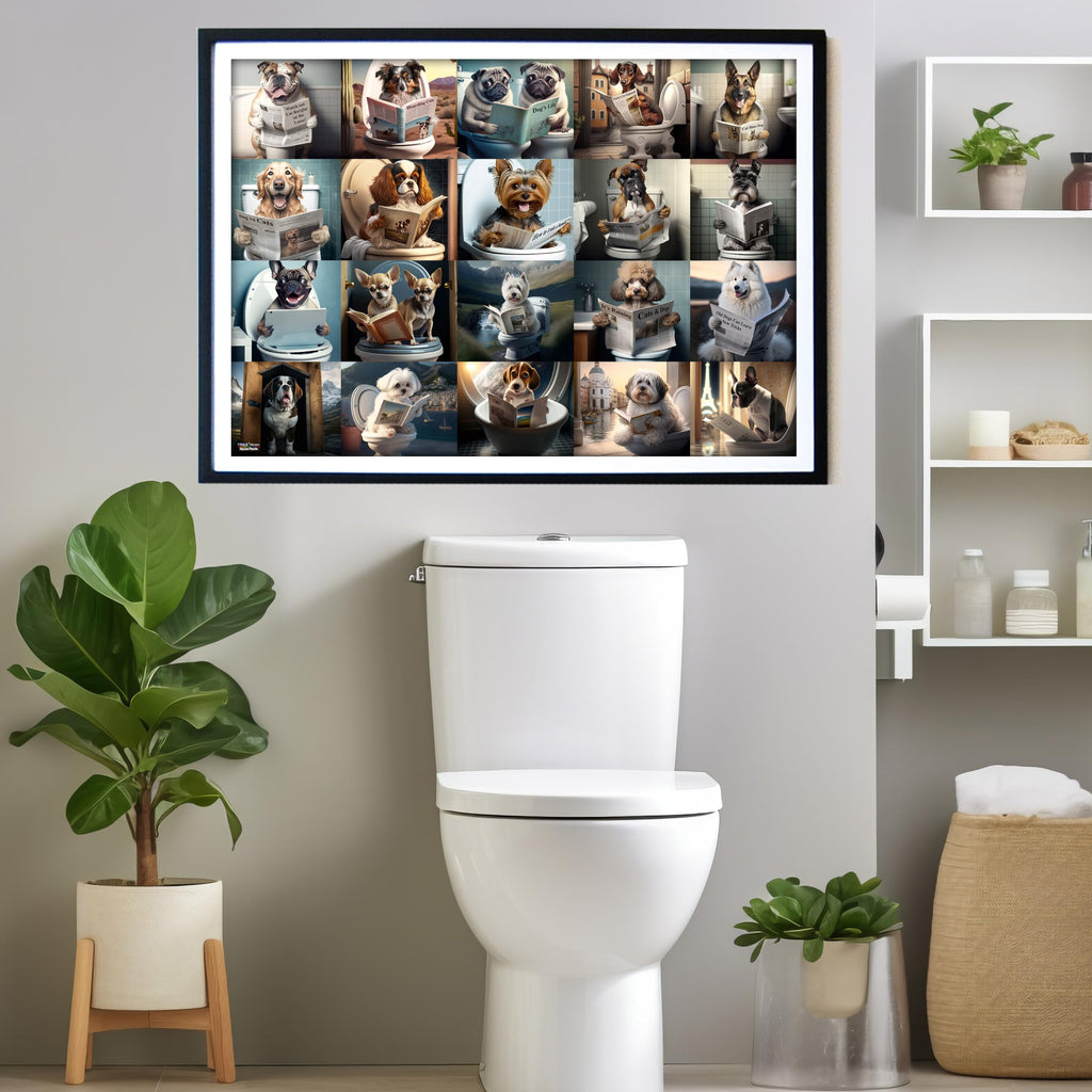 Think2Master 250-Piece Pooping Dogs Jigsaw Puzzle – 20 Breeds, 14.2” x 19.3”, with Hints & Warranty