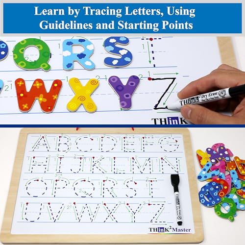 THINK2MASTER Alphabet Animal Puzzle – 14.5” x 10.5” Wooden Learning Set