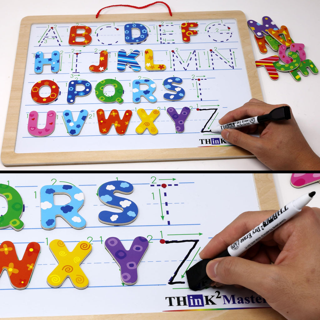THINK2MASTER Alphabet Animal Puzzle – 14.5” x 10.5” Wooden Learning Set