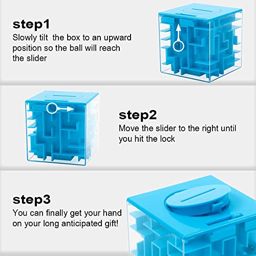 ThinkMax Money Maze Puzzle Box – Blue Acrylic Savings Bank with Ball Maze for Kids Ages 6+