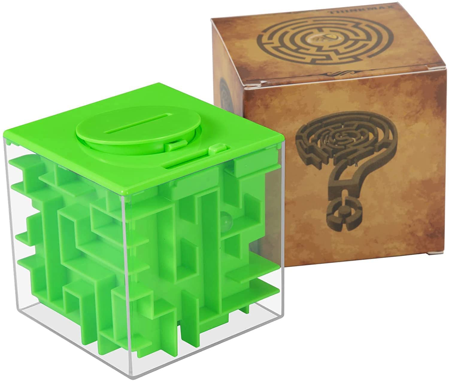 ThinkMax Money Maze Puzzle Box – Green | Brain Teaser Gift Card Holder