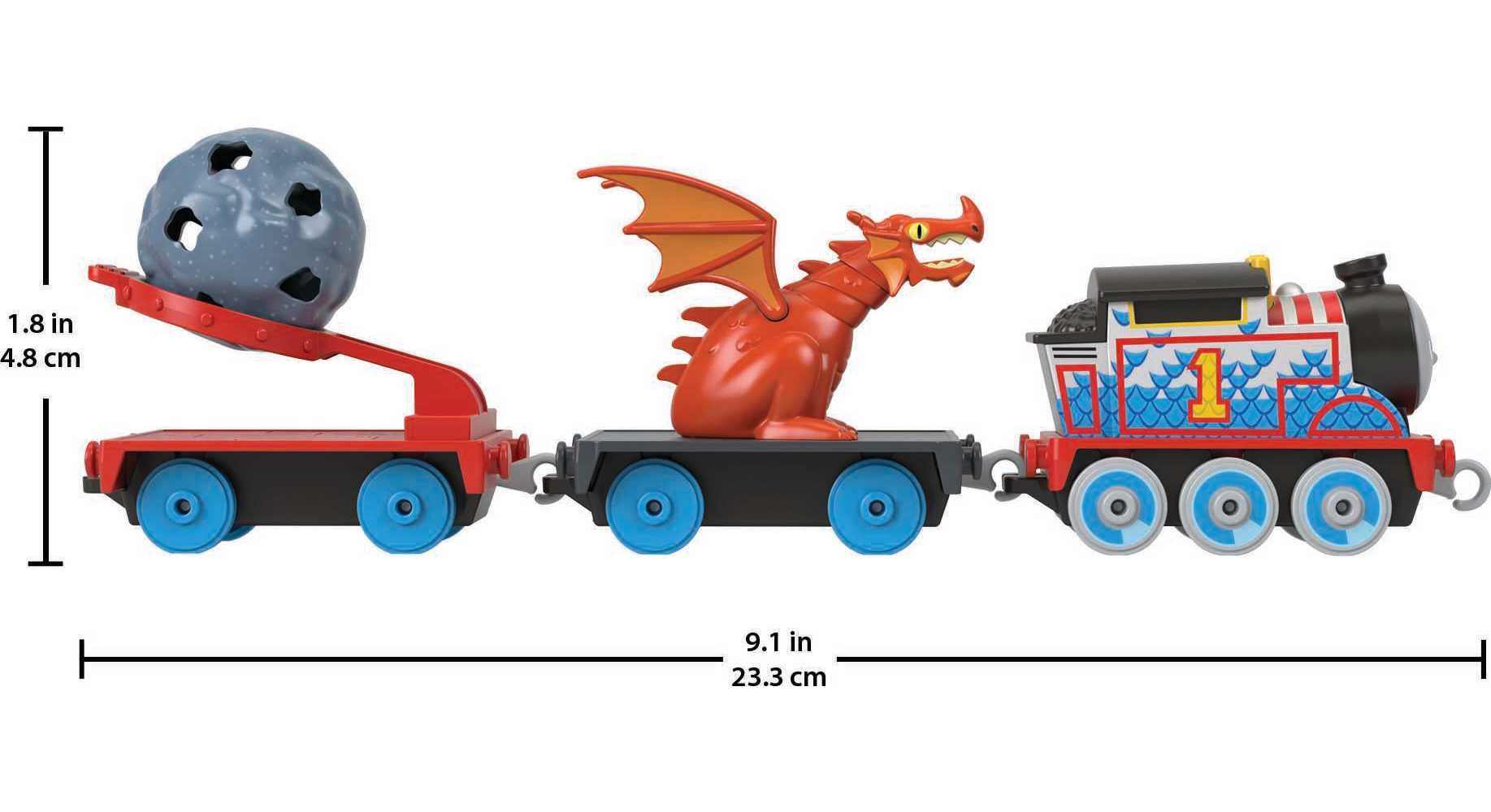 Thomas & Friends Medieval Thomas Die-Cast Train with Boulder Launcher and Dragon