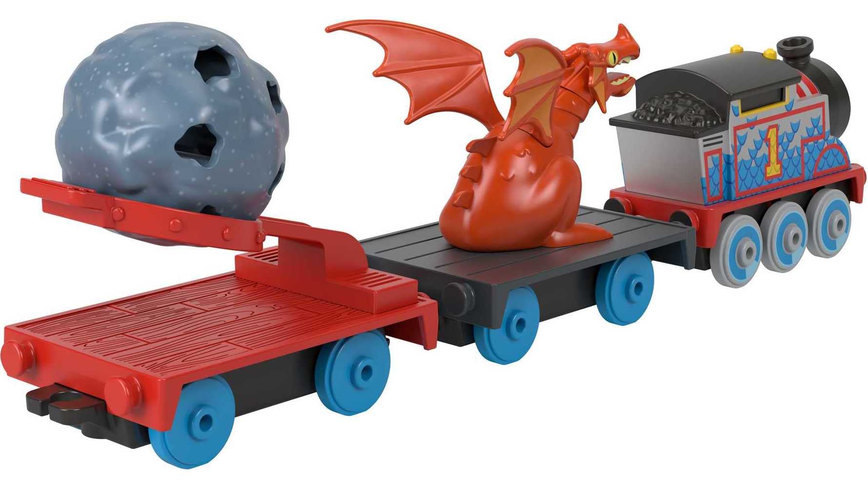 Thomas & Friends Medieval Thomas Die-Cast Train with Boulder Launcher and Dragon