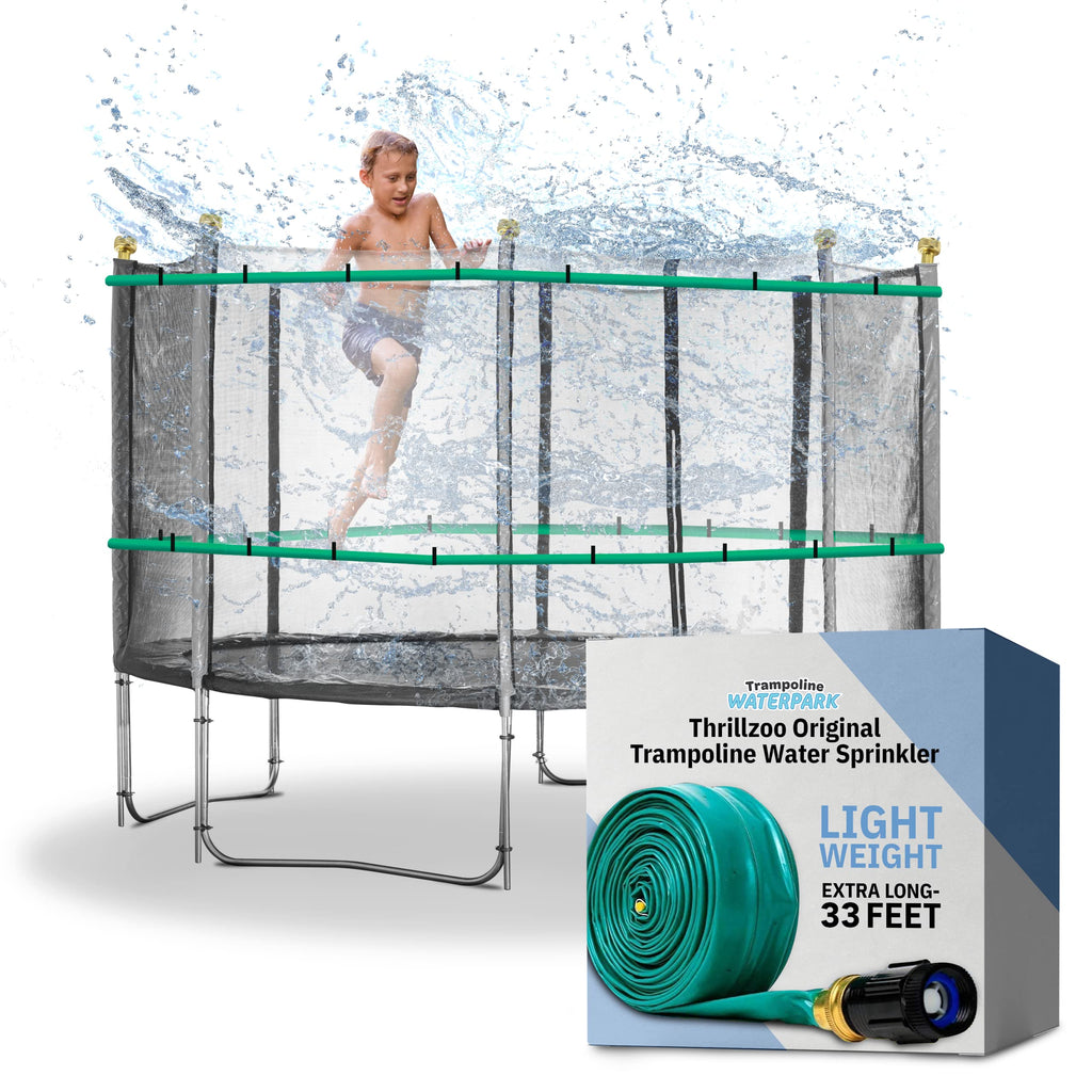 ThrillZoo 39ft Trampoline Sprinkler – Hose Attachment for 12-16ft Trampolines, Leak Proof, UV Resistant, Easy Setup