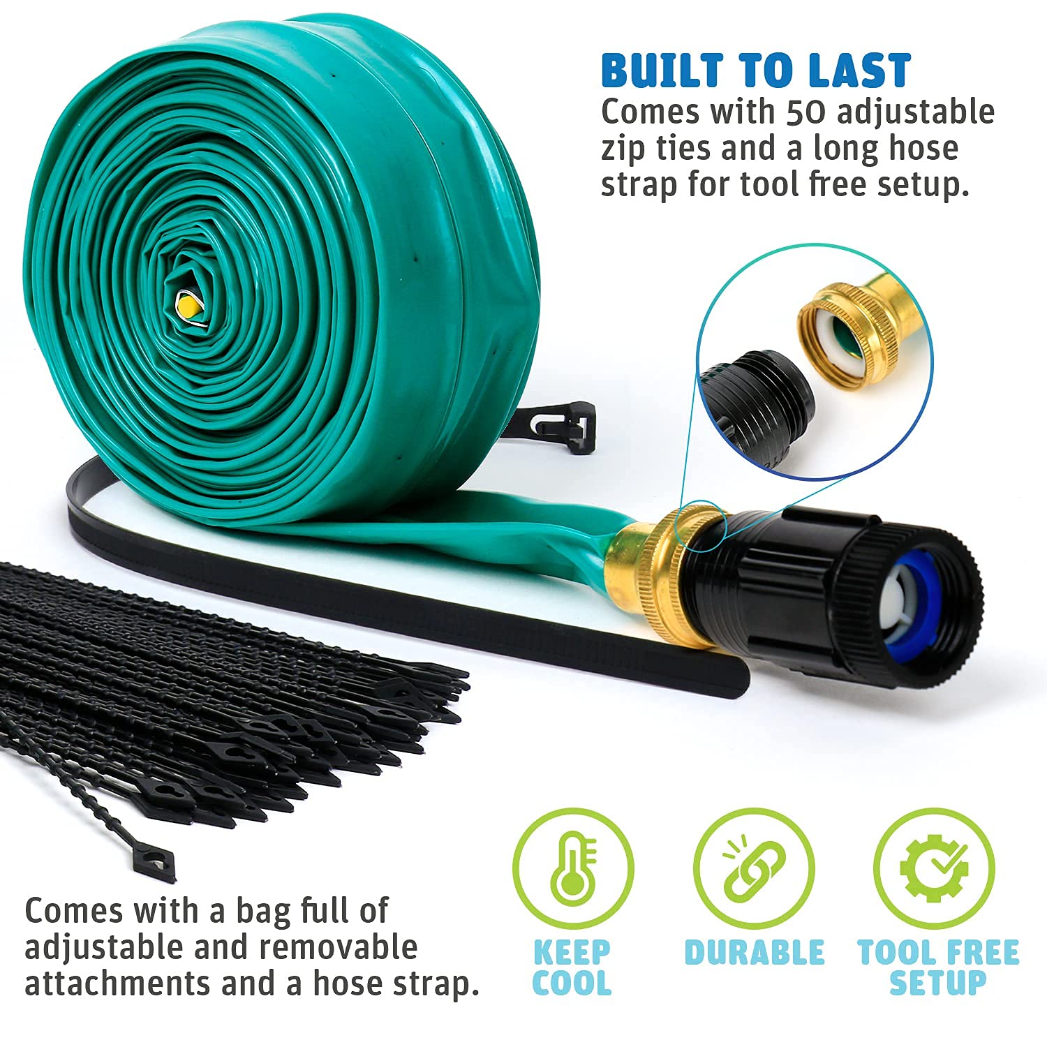 ThrillZoo 39ft Trampoline Sprinkler – Hose Attachment for 12-16ft Trampolines, Leak Proof, UV Resistant, Easy Setup