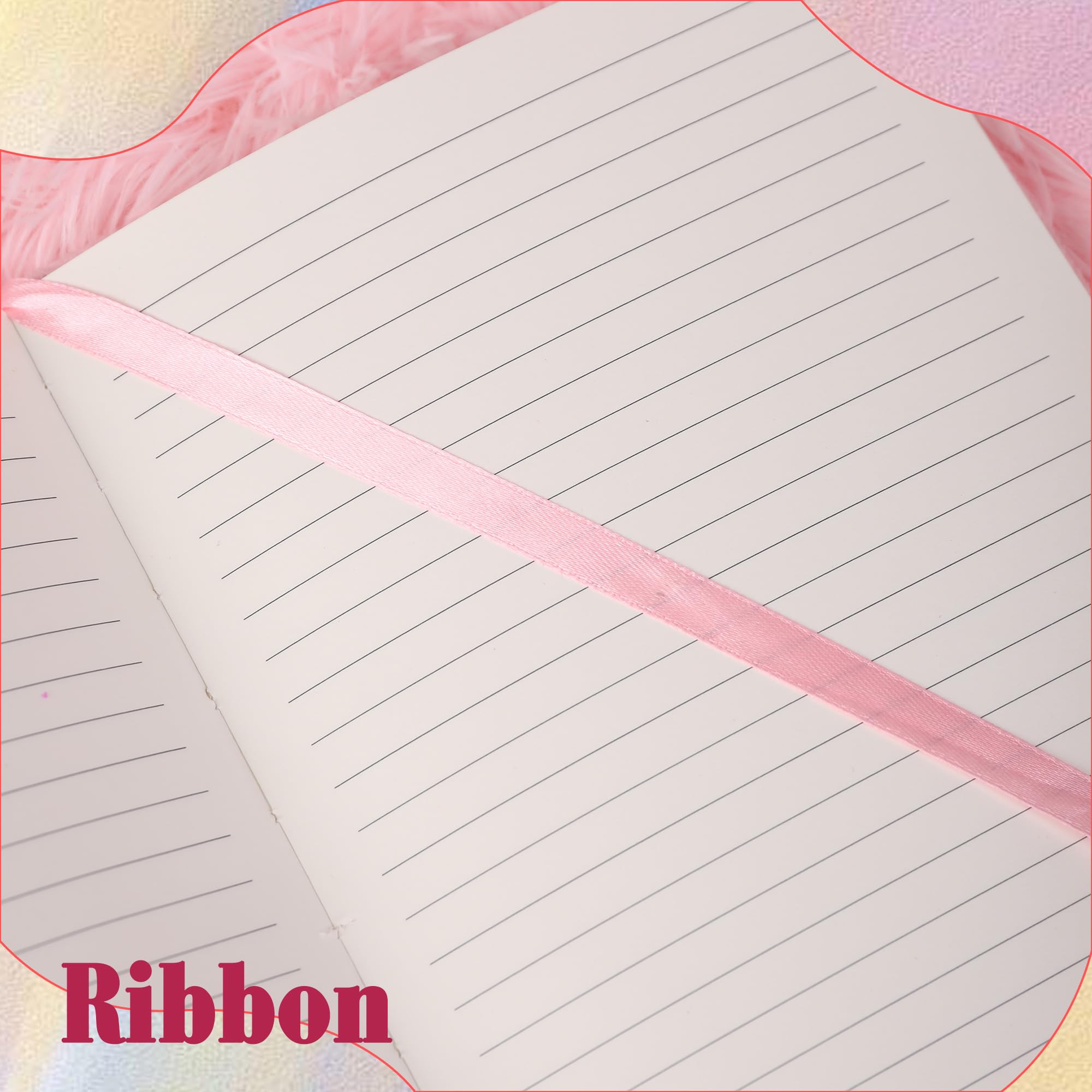 TIEFOSSI Unicorn Glitter Diary for Girls Ages 6-12 - A5 Fluffy Journal with 160 Pages and Durable Glitter Cover