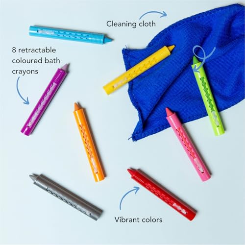 Tiger Tribe 8-Pack Washable Bath Crayons: Mess-Free Creative Fun for Ages 3+