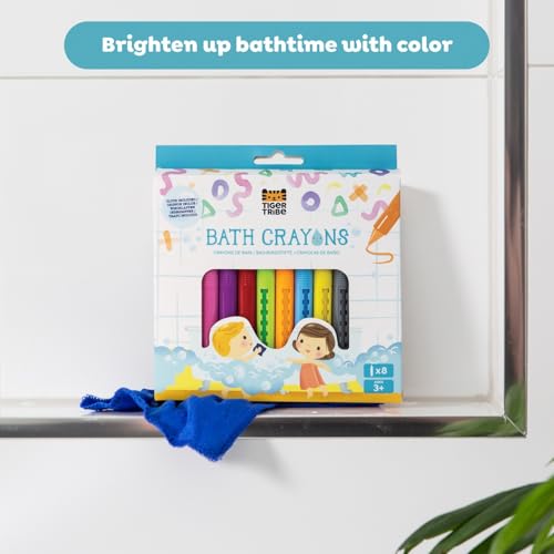 Tiger Tribe 8-Pack Washable Bath Crayons: Mess-Free Creative Fun for Ages 3+