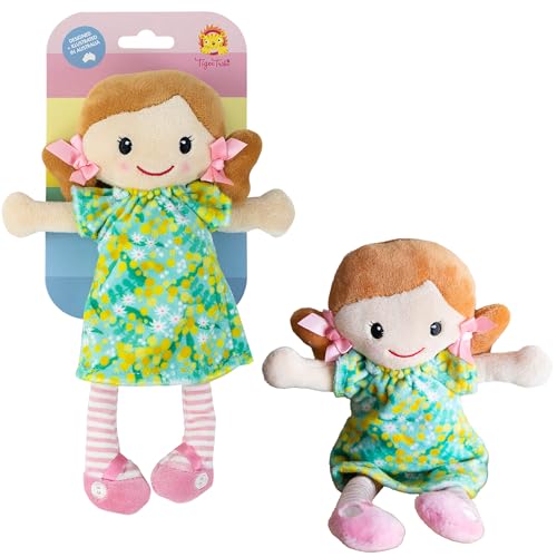 Tiger Tribe Nellie Rag Doll – Soft Velboa, 10-Inch, Floral Dress, Machine Washable