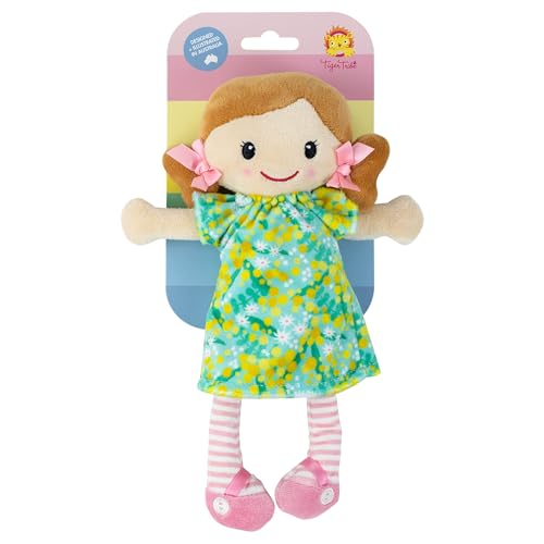 Tiger Tribe Nellie Rag Doll – Soft Velboa, 10-Inch, Floral Dress, Machine Washable