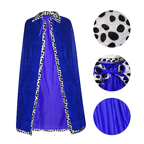tiggell King and Queen Robe Costume Set with Crown – Polyester Royal Cape for Halloween Cosplay