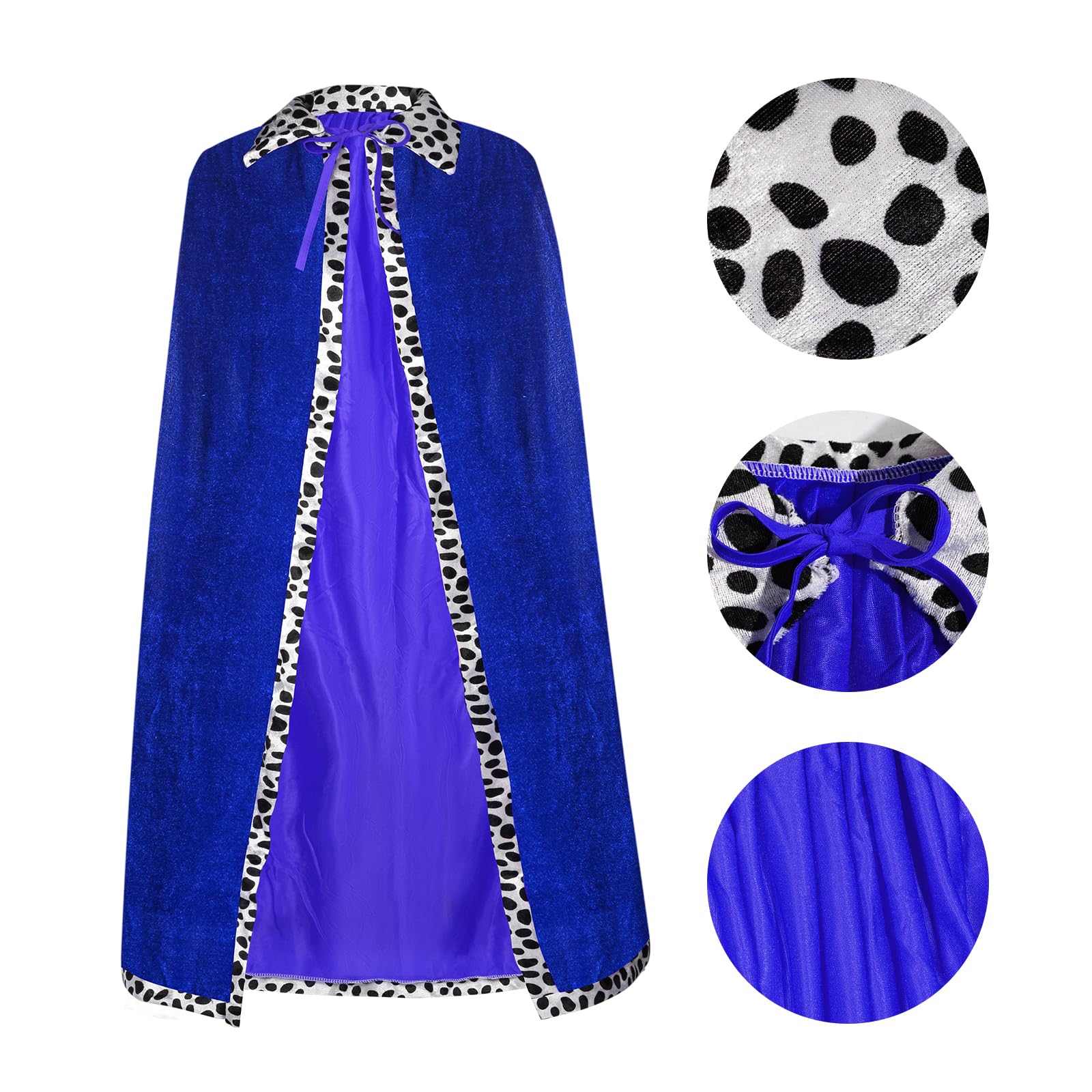 tiggell King and Queen Robe Costume Set with Crown – Polyester Royal Cape for Halloween Cosplay