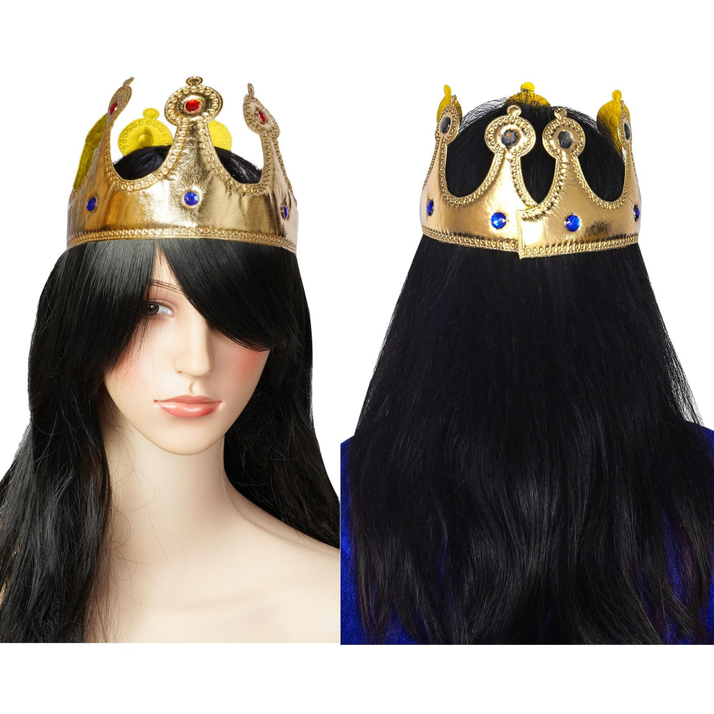 tiggell King and Queen Robe Costume Set with Crown – Polyester Royal Cape for Halloween Cosplay