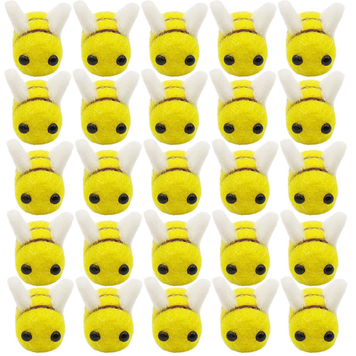 TIHOOD 20 Wool Felt Bee Craft Balls – Soft DIY Decorations for Baby Shower, Gender Reveal, Nursery, and Party Crafts