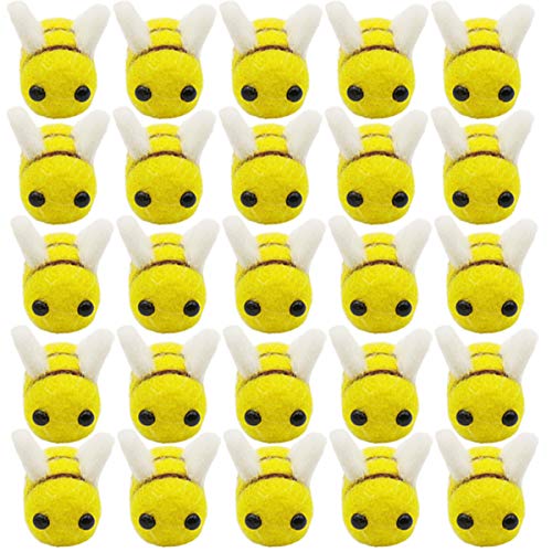 TIHOOD 20 Wool Felt Bee Craft Balls – Soft DIY Decorations for Baby Shower, Gender Reveal, Nursery, and Party Crafts