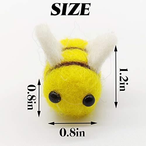 TIHOOD 20 Wool Felt Bee Craft Balls – Soft DIY Decorations for Baby Shower, Gender Reveal, Nursery, and Party Crafts