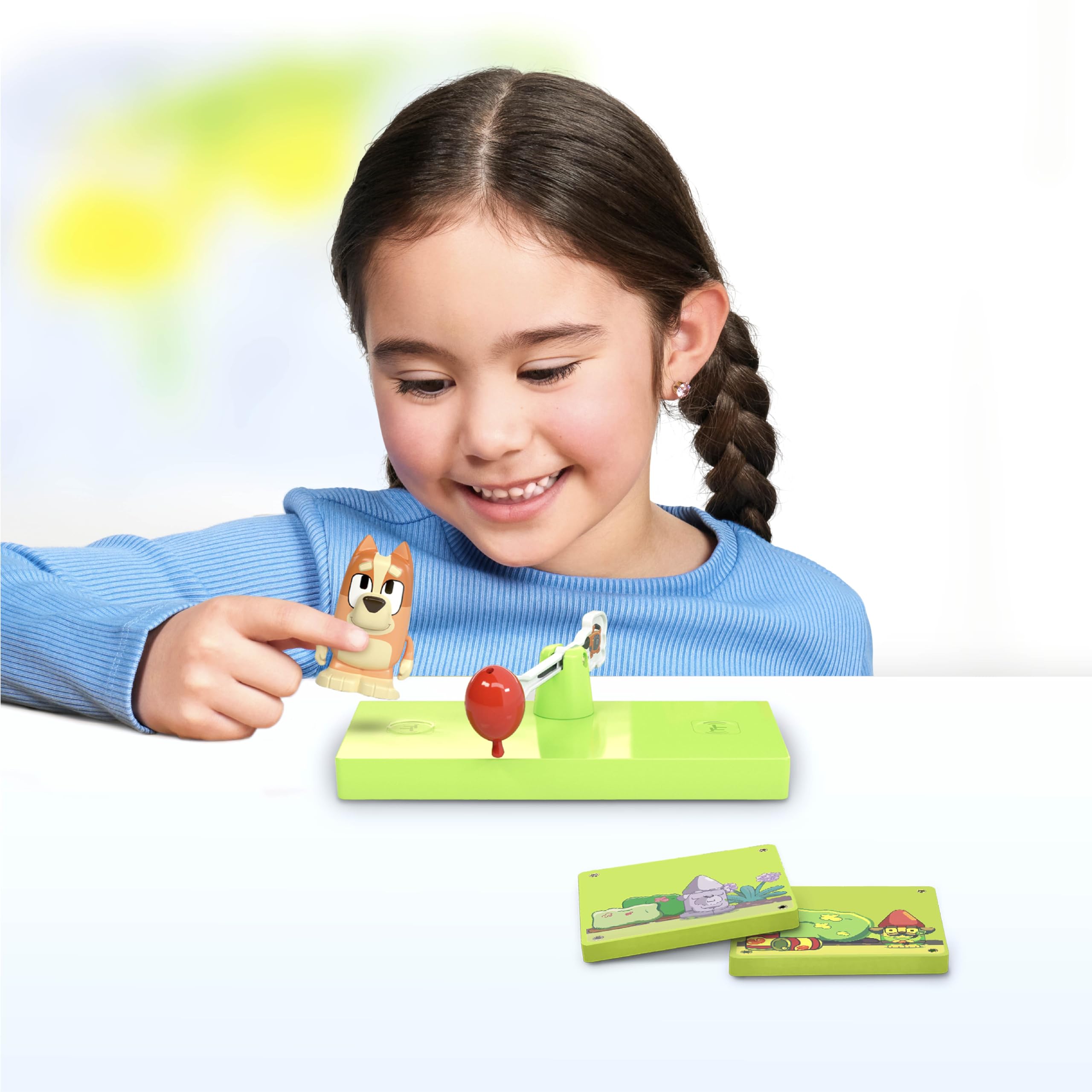 Tile Town Bluey & Bingo Keepy Uppy Magnetic Tile Set – 4-Piece STEM Building Toy with Action Tile