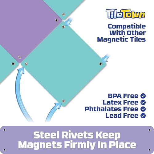 TILE TOWN Bluey Granny Janet 6-Piece Magnetic Tile Playset – Interactive STEM Toy with Action Tiles for Ages 3+