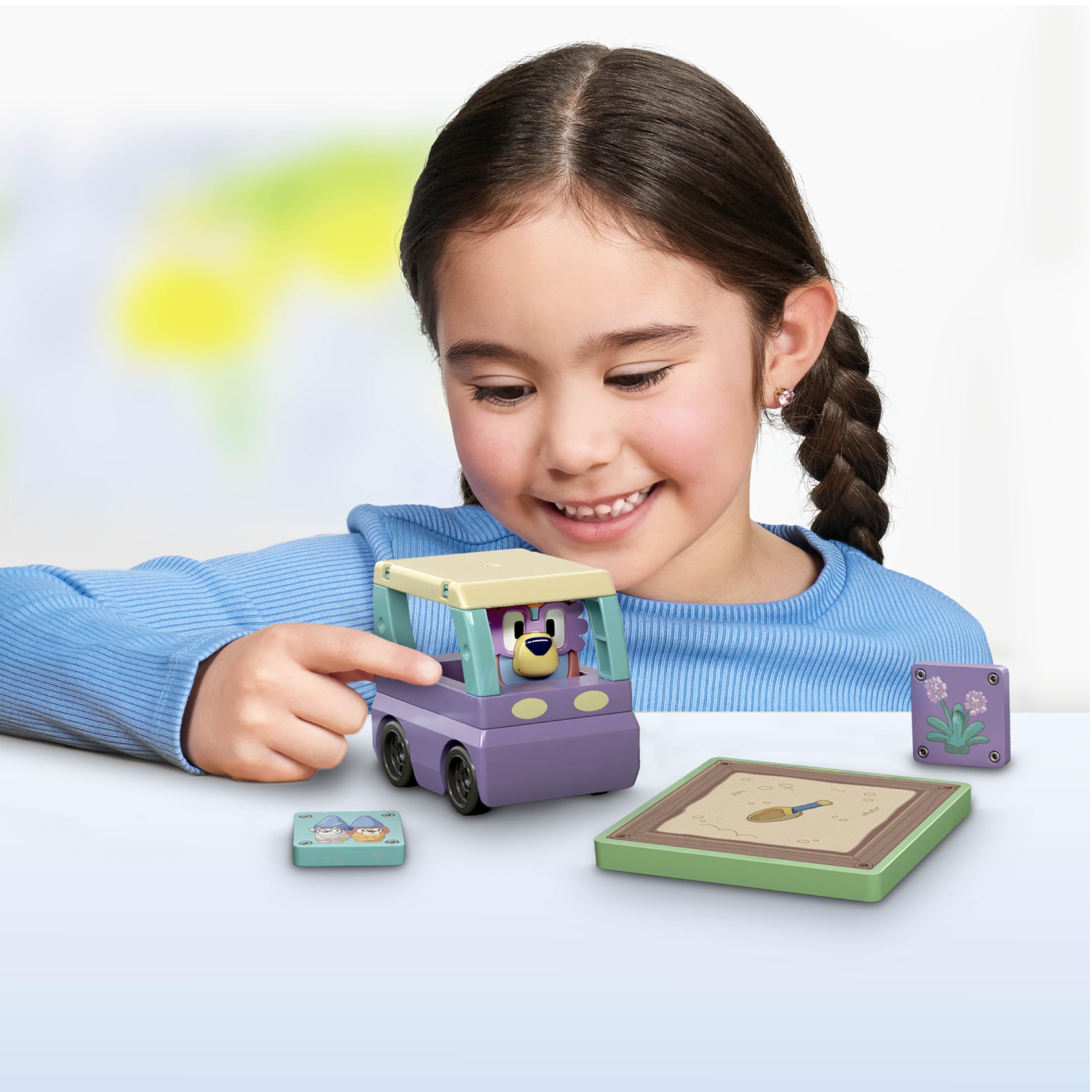 TILE TOWN Bluey Granny Janet 6-Piece Magnetic Tile Playset – Interactive STEM Toy with Action Tiles for Ages 3+