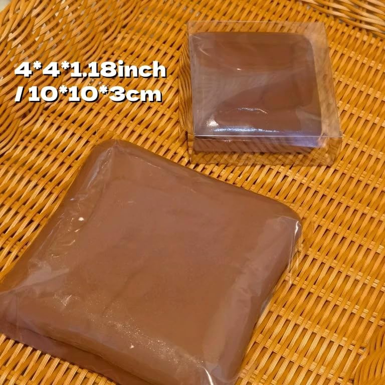 TIM CHESS 2-Pack Sticky Squishy Toast, Slow Rising Chocolate Bread Fidget Toy, Stress Relief Squeeze