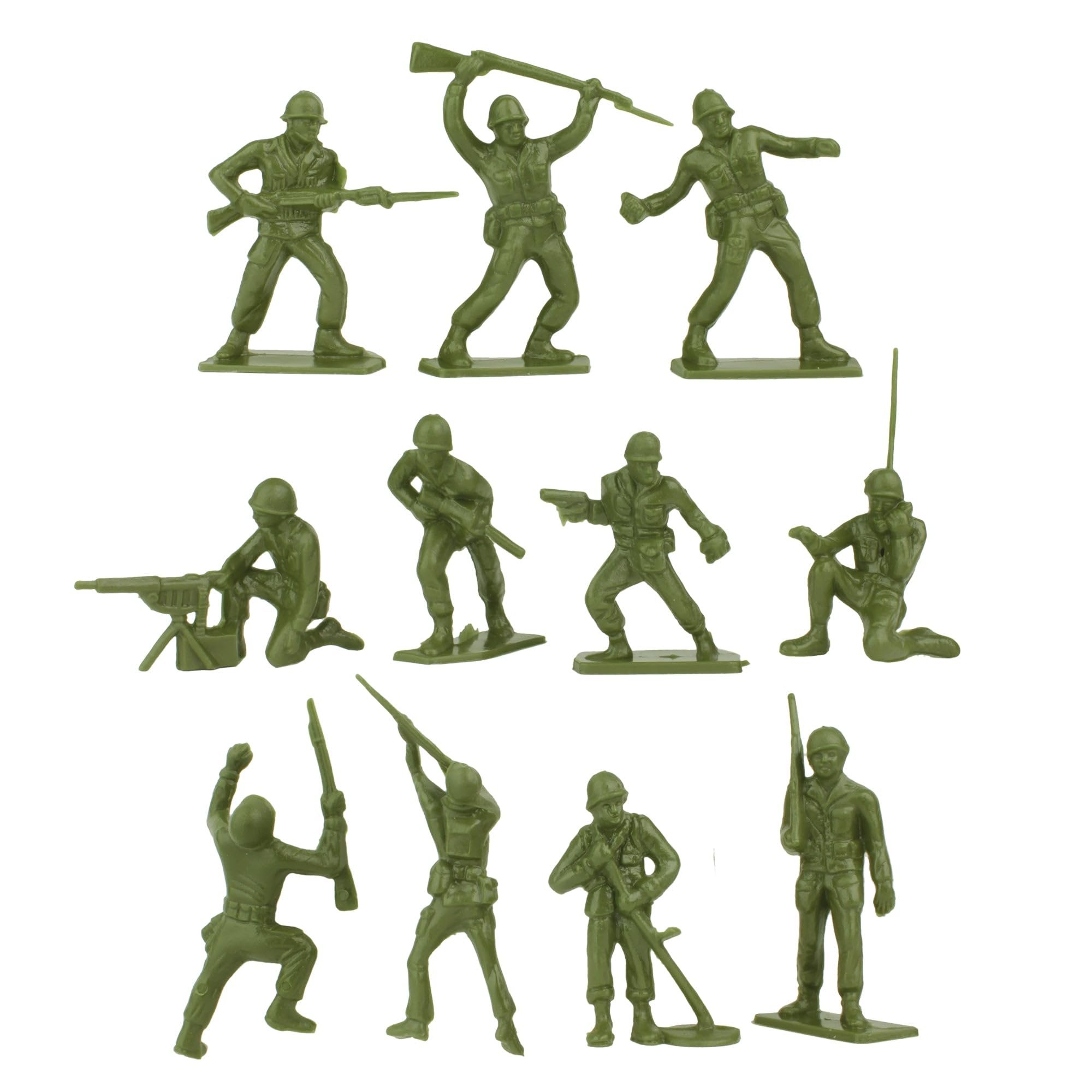 Tim Mee Toy 28-Piece OD Green WW2 Plastic Army Men Set - Made in USA