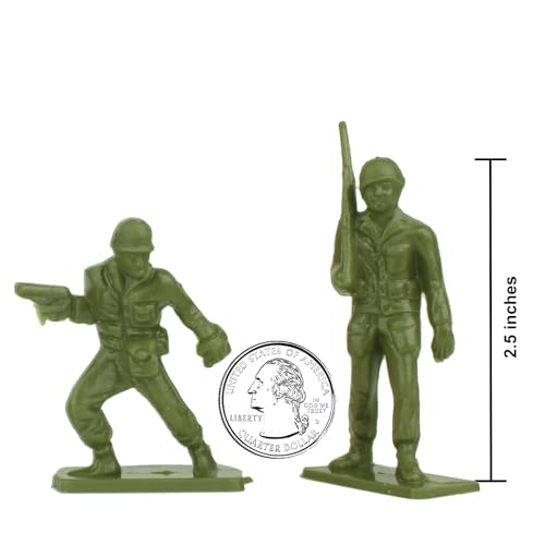 Tim Mee Toy 28-Piece OD Green WW2 Plastic Army Men Set - Made in USA