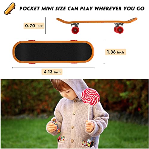TIME4DEALS 12-Pack Mini Finger Skateboards Set - Pocket Size 4.13 Inch, Random Patterns, Includes Screwdriver