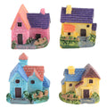 TINKSKY 4-Pack Mini Resin Houses for Fairy Gardens, Terrariums & Dollhouse Decor (Assorted Styles)