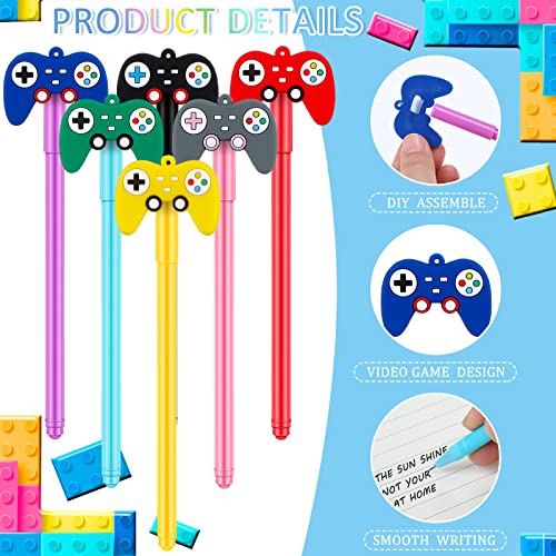 Tinlade 24 Pack Video Game Controller Pens - Gamer Party Favors with Gamepad Caps for Birthday, Classroom