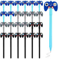 Tinlade 24-Piece Video Game Pens - Game Controller Cap Pens for Party Favors, Gifts, and Classroom Use (Black, Blue, Gray)