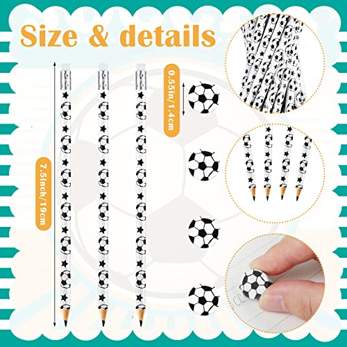 Tinlade 72-Piece Soccer Pencil and Eraser Set – Fun Football Stationery for Kids, Party Favors, Classroom Prizes