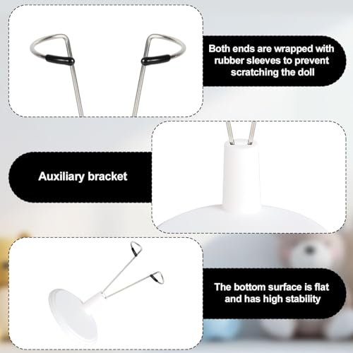 Tinoaly 6-Pack White Doll Stands – Adjustable Display Holder for 4-8 Inch Figures