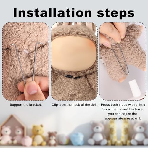 Tinoaly 6-Pack White Doll Stands – Adjustable Display Holder for 4-8 Inch Figures