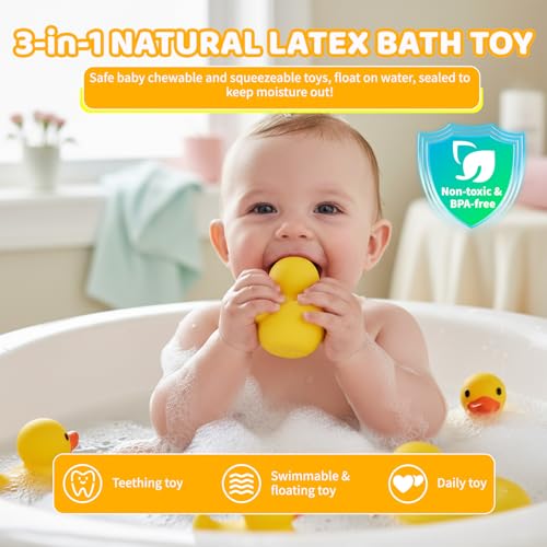 Tiny Marvels Baby Bath Toys – Mold-Free, BPA-Free, No-Hole Design for Ages 6 Months+
