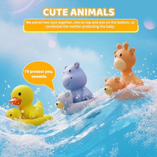 Tiny Marvels Baby Bath Toys – Mold-Free, BPA-Free, No-Hole Design for Ages 6 Months+