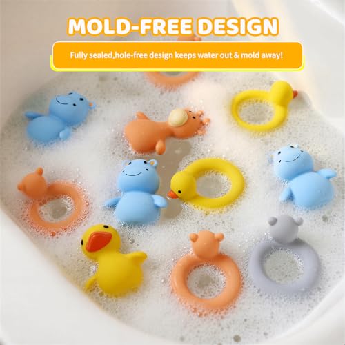 Tiny Marvels Baby Bath Toys – Mold-Free, BPA-Free, No-Hole Design for Ages 6 Months+