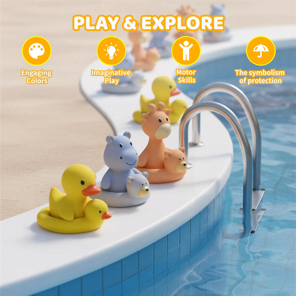 Tiny Marvels Baby Bath Toys – Mold-Free, BPA-Free, No-Hole Design for Ages 6 Months+