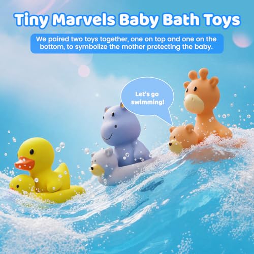 Tiny Marvels Mold-Free Baby Bath Toys – BPA-Free Floating Toys for 6 Months+
