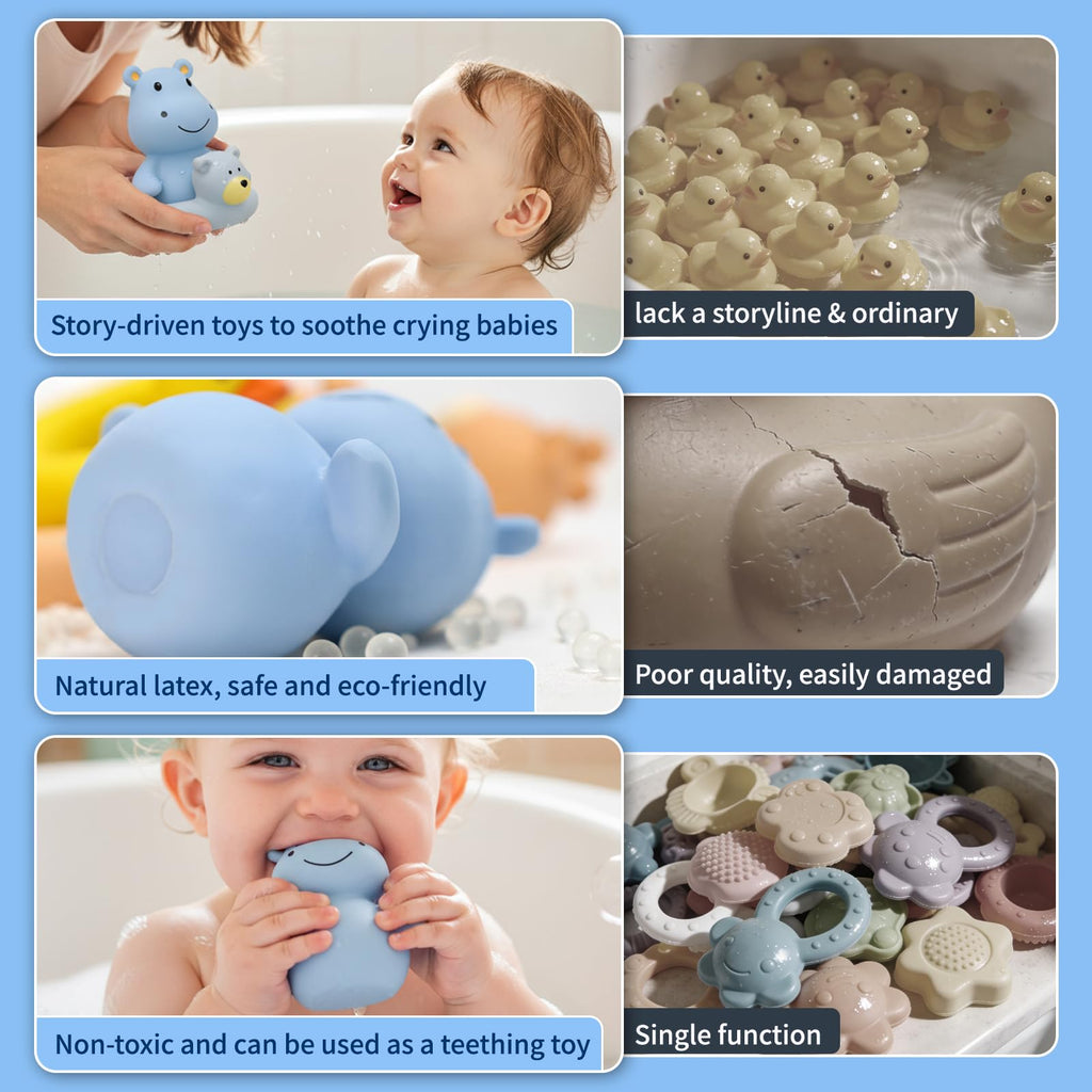 Tiny Marvels Mold-Free Baby Bath Toys – Sealed No-Hole Design for Safe, BPA-Free Water Play