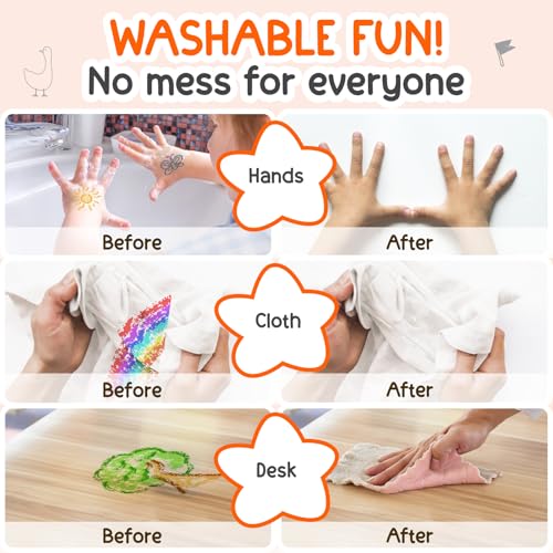 TinyGeeks 24 Twistable Crayons - Non Toxic, Washable, Easy Grip for Toddlers Ages 3-8