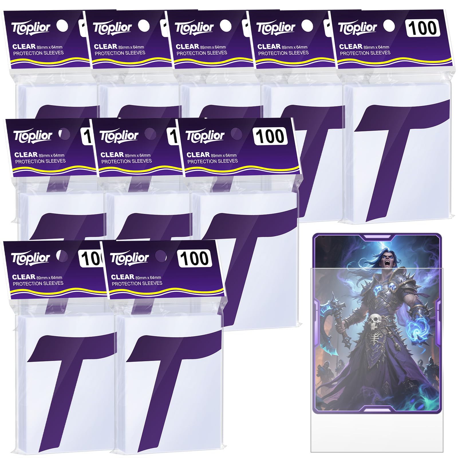 TiopLior 1000 Perfect Fit Inner Card Sleeves – Clear 64x89mm Double Sleeving Protectors for MTG, TCG, Sports Cards