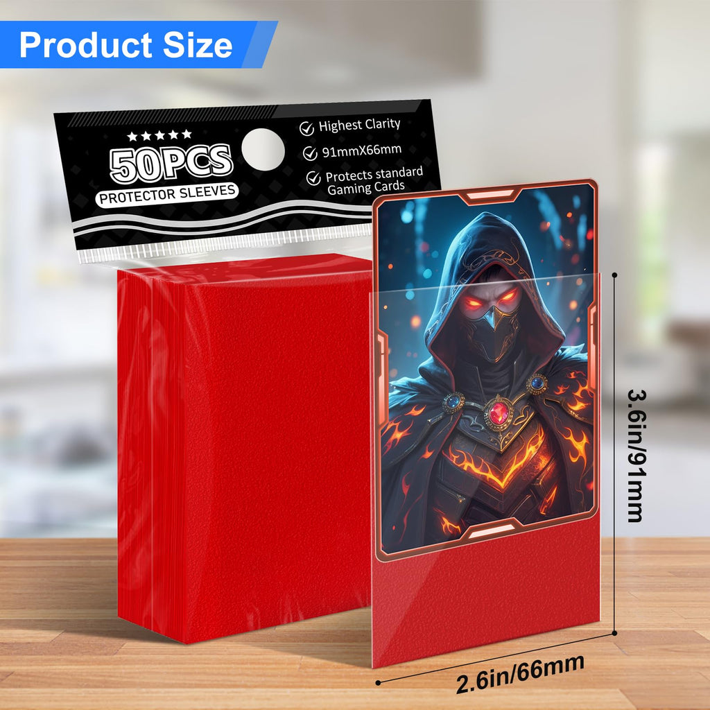 TiopLior 300 Red Matte Card Sleeves - Perfect Fit for TCG, Sports & K-Pop Photocards