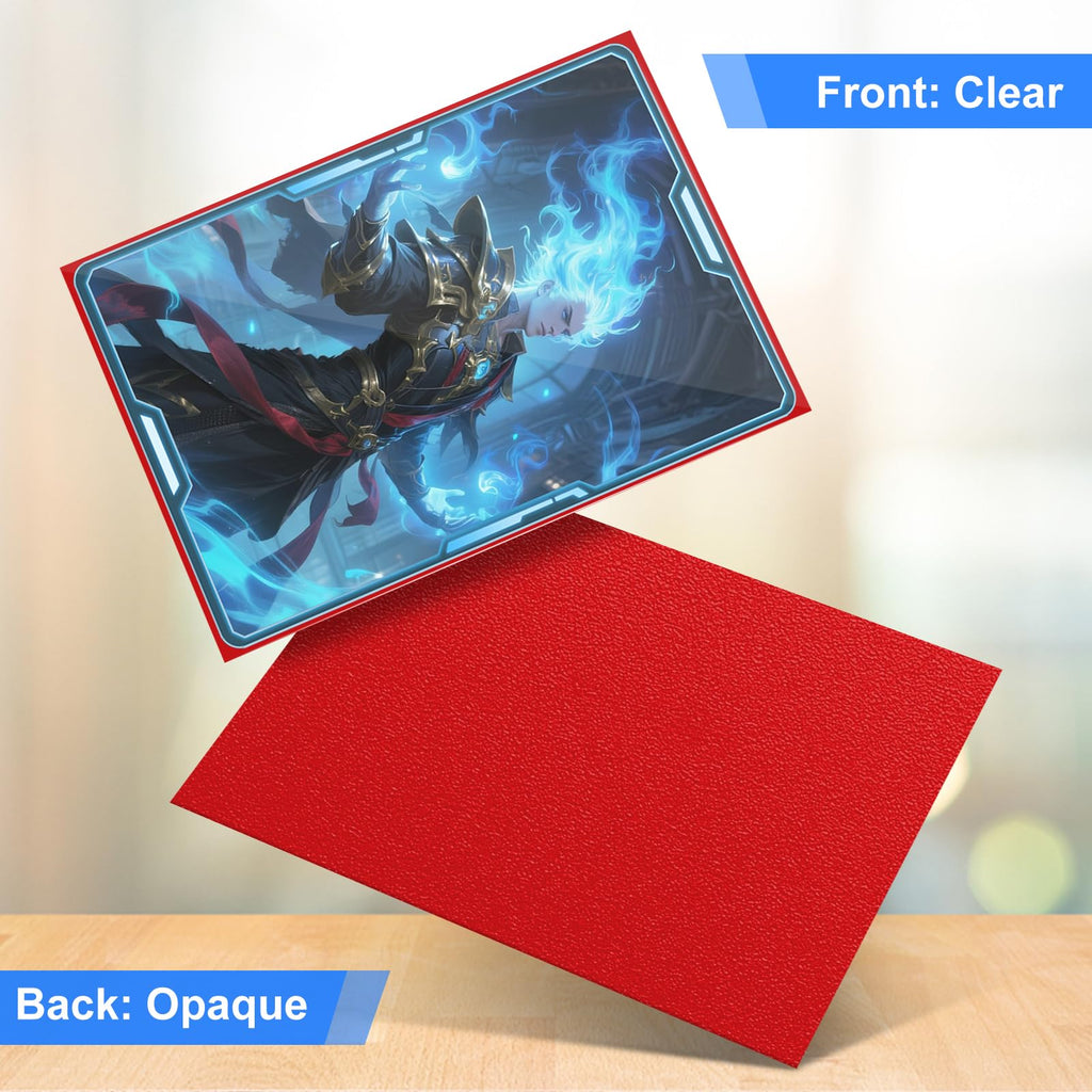 TiopLior 300 Red Matte Card Sleeves - Perfect Fit for TCG, Sports & K-Pop Photocards