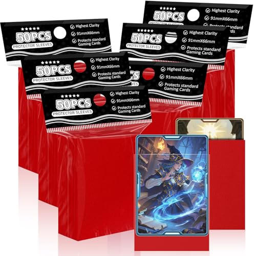 TiopLior 300 Red Matte Card Sleeves - Perfect Fit for TCG, Sports & K-Pop Photocards