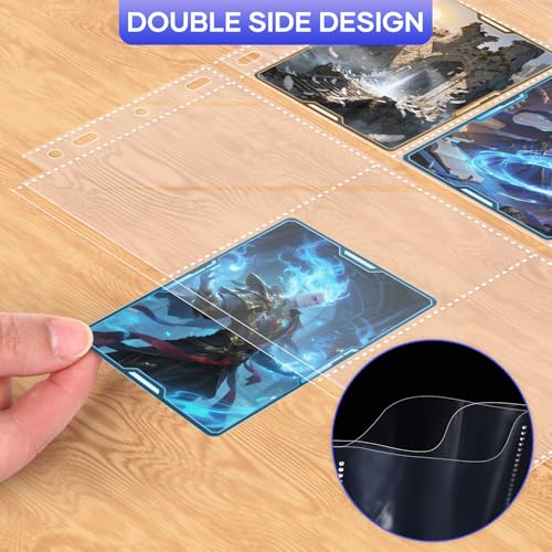 TiopLior 60-Pack 9-Pocket Double-Sided Card Sleeves for 3-Ring Binder – Holds 1080 Cards, Clear Polypropylene