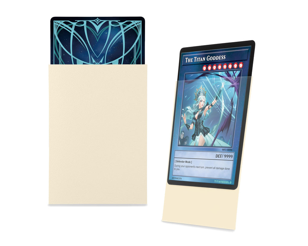 TitanShield 150 Ivory Small Japanese-Sized Card Sleeves – Deck Protectors for Yu-Gi-Oh, Vanguard & More