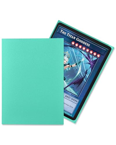 TitanShield 150 Japanese Size Card Sleeves - Turquoise, 140 Micron, Archival Grade for Yu-Gi-Oh & Vanguard