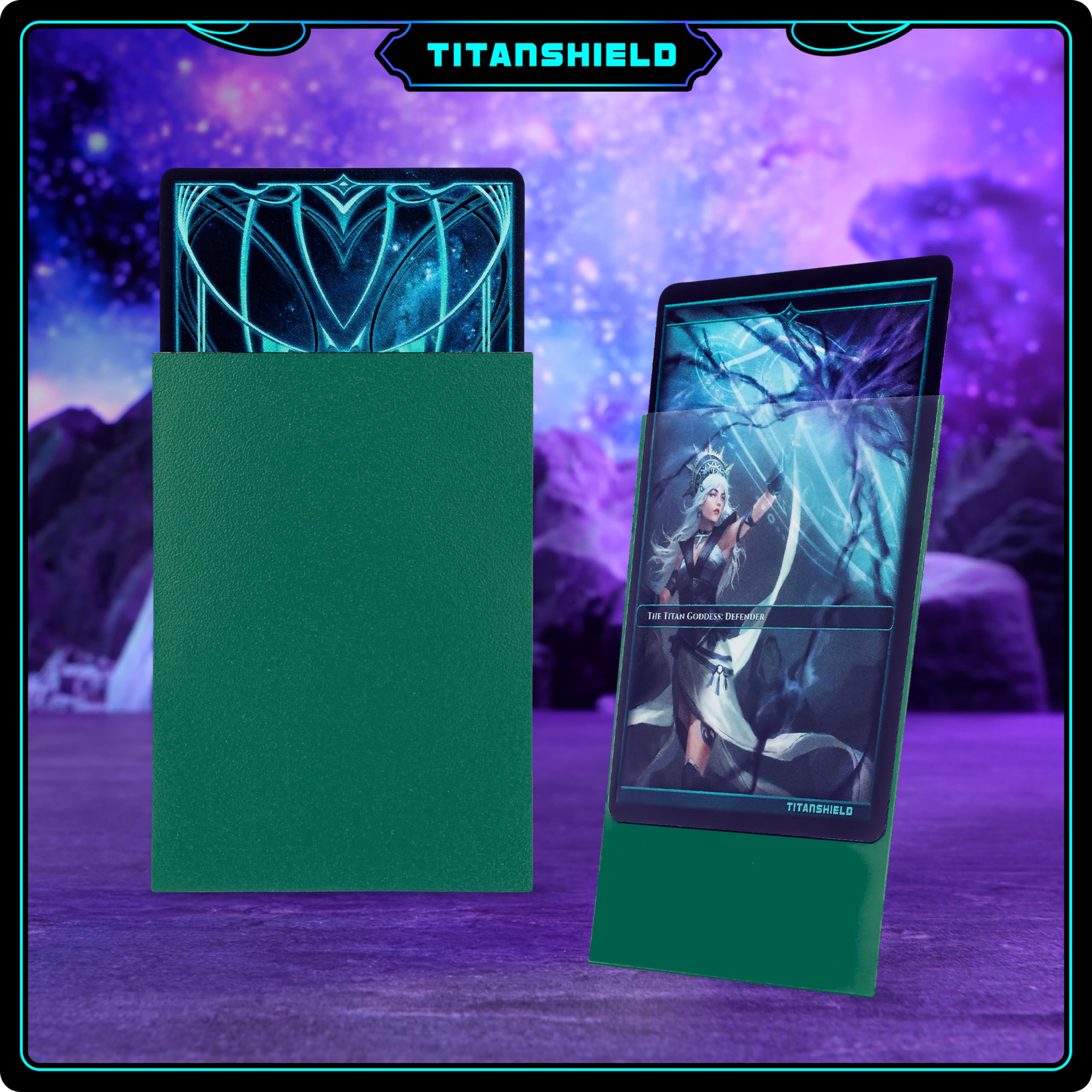 TitanShield 150-Pack Green Standard Card Sleeves (66x91mm) – Dual-Textured, 100-Micron Protection for TCG