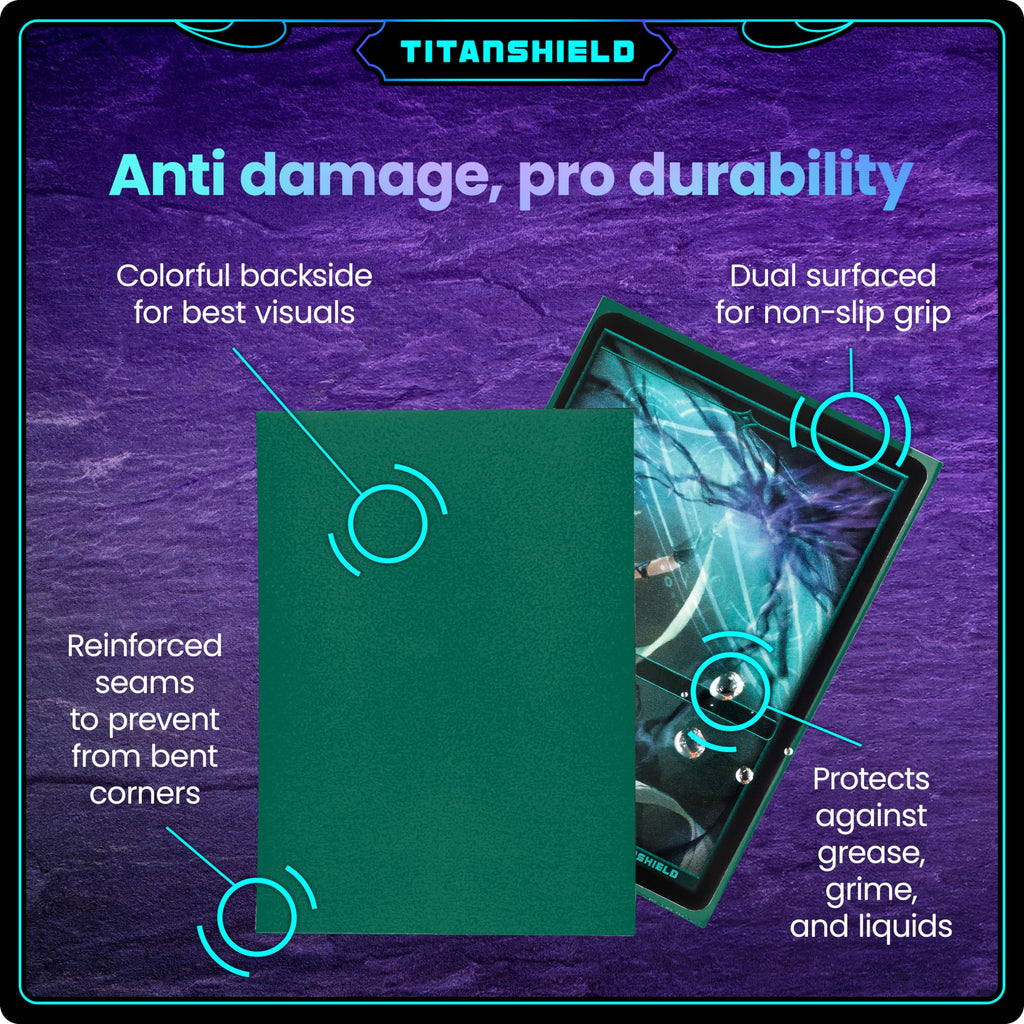 TitanShield 150-Pack Green Standard Card Sleeves (66x91mm) – Dual-Textured, 100-Micron Protection for TCG