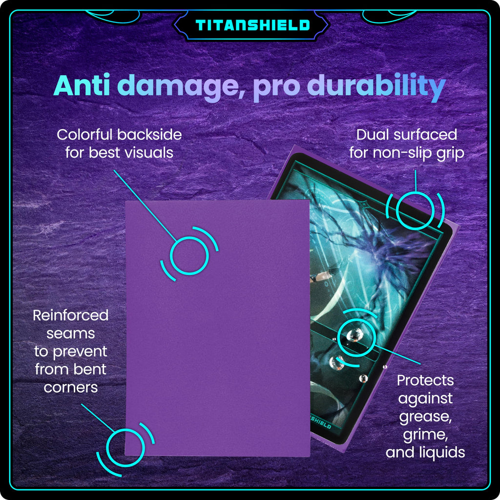 TitanShield 66x91mm Premium Card Sleeves – 150 Pack, Purple, Archival-Grade Polypropylene for MTG, Pokemon, Lorcana